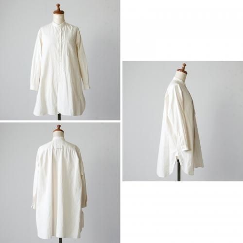 YAECA (ヤエカ) WRITE STAND COLLAR SHIRT cotton linen