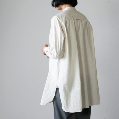 YAECA (ヤエカ) WRITE STAND COLLAR SHIRT cotton linen / ライト 