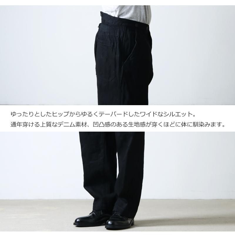 専門ショップ Comoli 21AW デニム オーバーパンツ black size2 kids