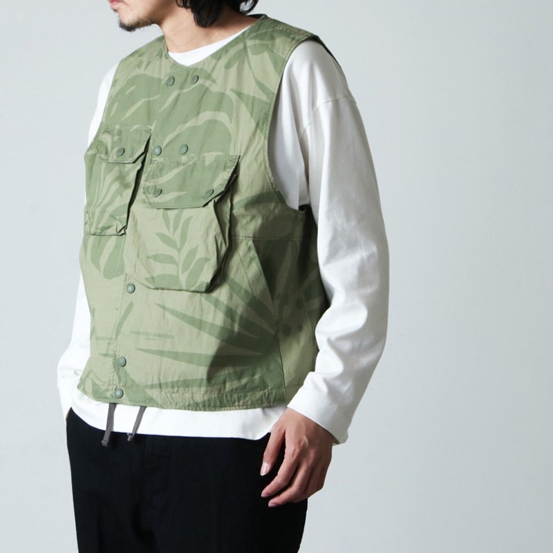 ENGINEERED GARMENTS (エンジニアードガーメンツ) Cover Vest -Leaf Print Cotton Poplin /  カバーベスト