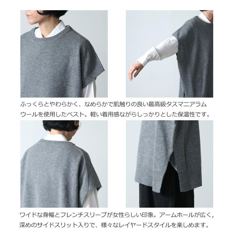 Gauze (ガーゼ) TASMANIA RAM WOOL WIDE KNIT VEST / タスマニア 