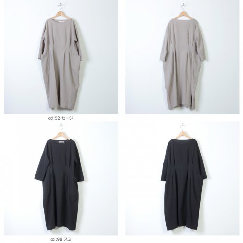 evameva (エヴァムエヴァ) cotton linen drop pocket OP / コットンリネンドドロップポケットワンピース