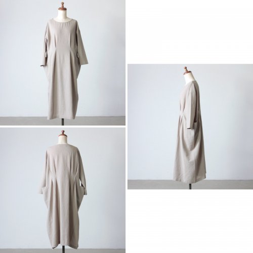 evameva (エヴァムエヴァ) cotton linen drop pocket OP / コットンリネンドドロップポケットワンピース