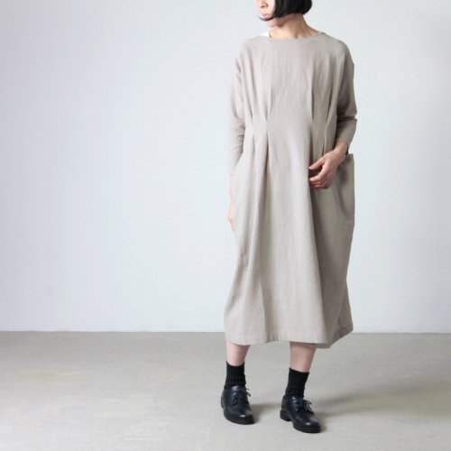 evameva (エヴァムエヴァ) cotton linen drop pocket OP / コットンリネンドドロップポケットワンピース