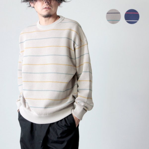 crepuscule (クレプスキュール) border moss stitch L/S sweat