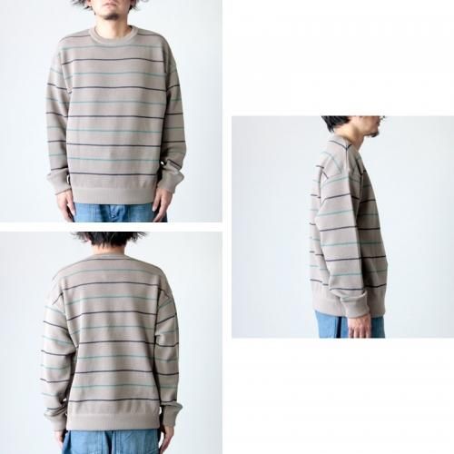 crepuscule (クレプスキュール) border moss stitch L/S sweat