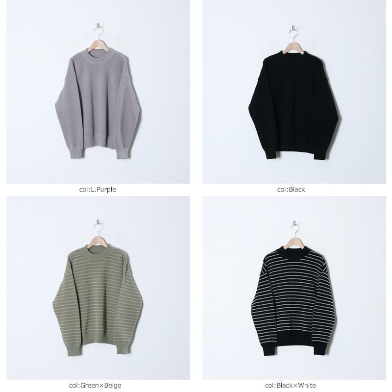 crepuscule (クレプスキュール) Moss stitch Moc Neck L/S sweat