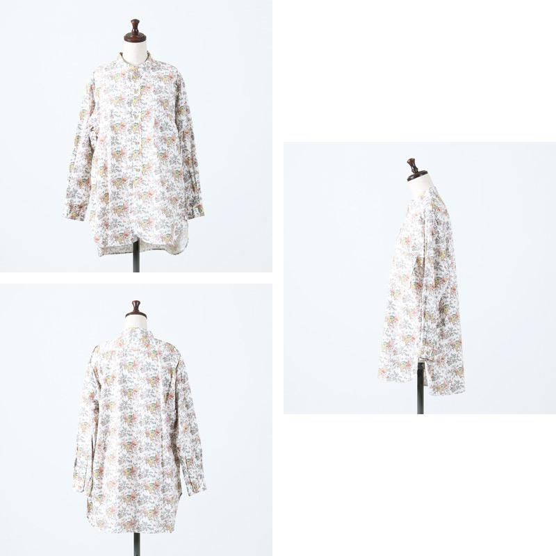 YAECA (ヤエカ) CANVAS DESIGN PAINTS STAND COLLAR SHIRT