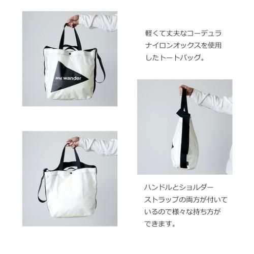 and wander (アンドワンダー) CORDURA big logo tote bag and wander (アンドワンダー) CORDURA big logo tote bag
