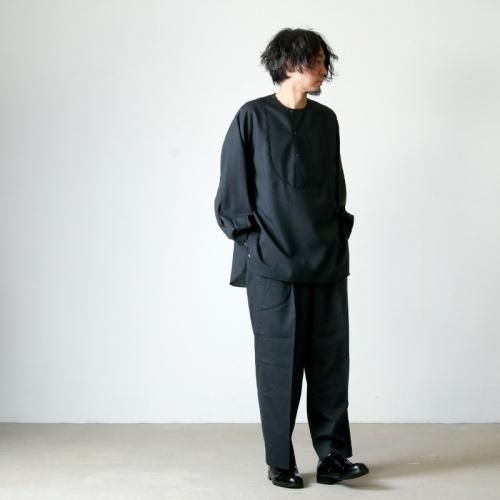 MARKAWARE (マーカウェア) NO COLLAR PULL OVER SHIRT / ノーカラー 