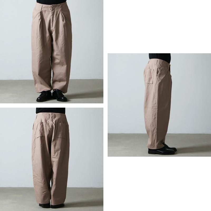 roundabout (ラウンダバウト) Double Canvas Deep Tuck Pants / ダブル 