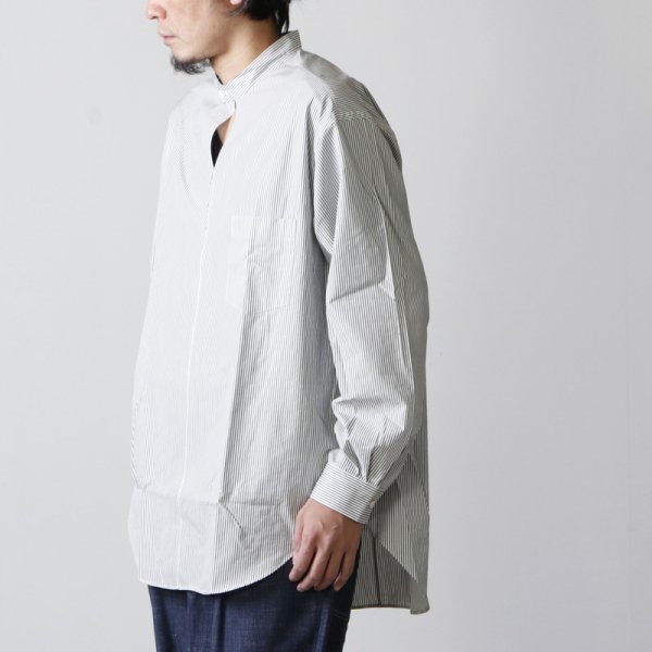 WELLDER (ウェルダー) Buck Side Tucked Band Collar Pullover Shirt