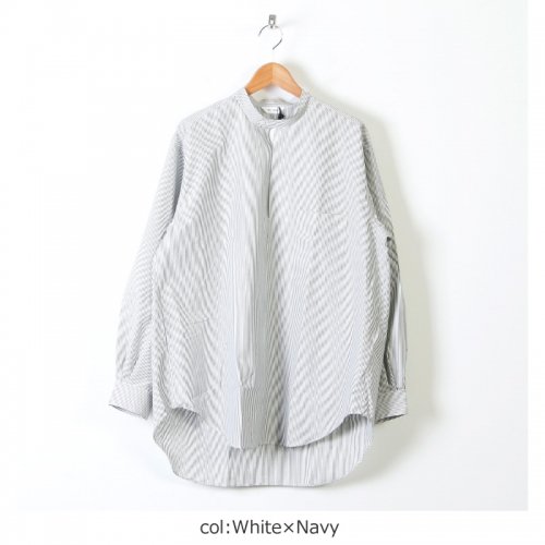 WELLDER (ウェルダー) Buck Side Tucked Band Collar Pullover Shirt