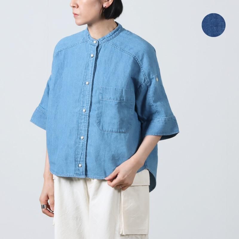 blanc basque (ブランバスク) 6ozデニム ハーフスリーブパール