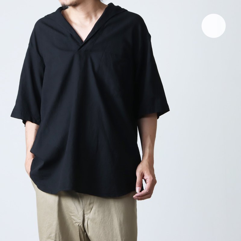 廃盤　COMOLI ベタシャン半袖スキッパーシャツ　ネイビー　サイズ2