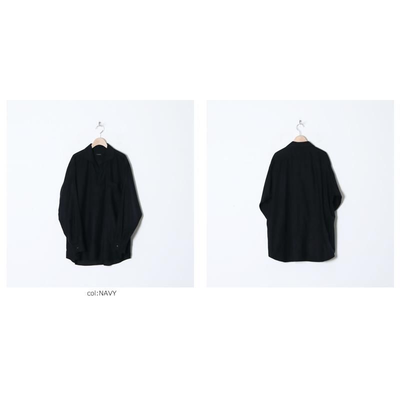 COMOLI (コモリ) シルクネル スキッパーシャツ