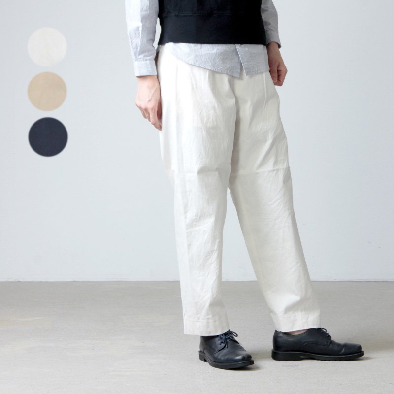 YAECA (ヤエカ) CHINO CLOTH PANTS TUCK TAPERED / チノクロスパンツ 