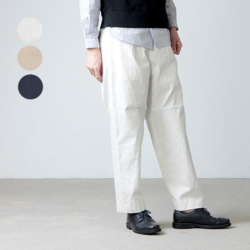 YAECA (ヤエカ) CHINO CLOTH PANTS TUCK TAPERED / チノクロスパンツ