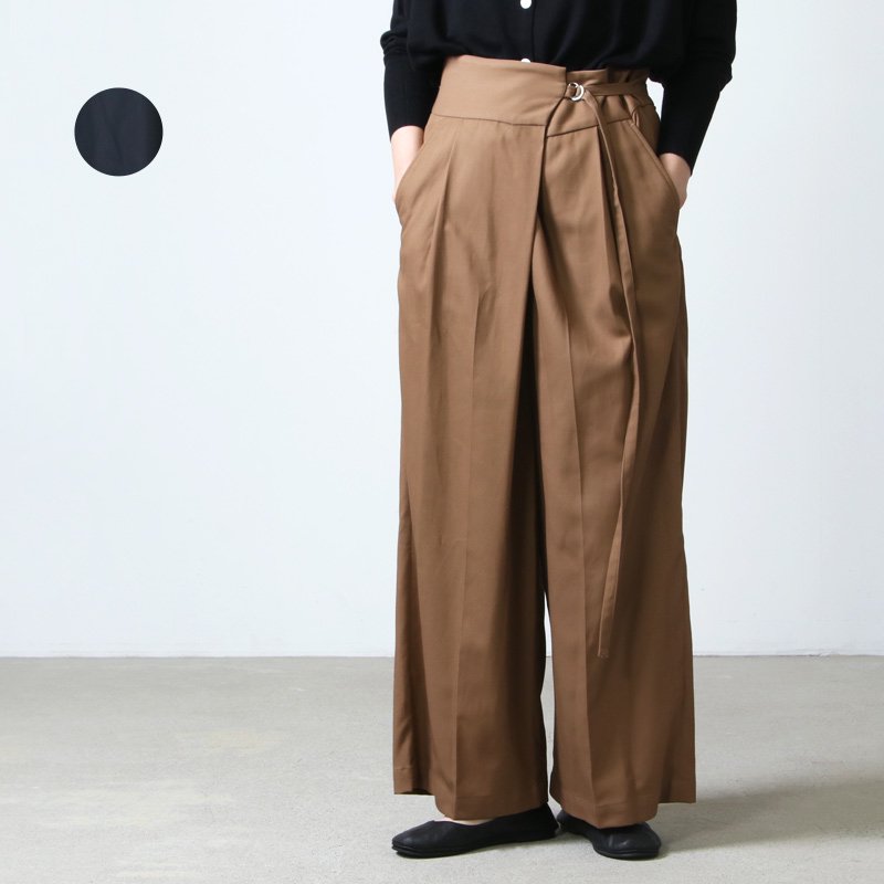 08sircus (ゼロエイトサーカス) Cotton tricotine wide wrap pants