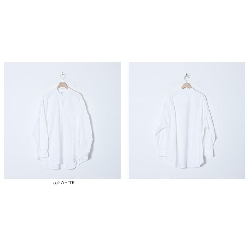 ノーカラーオーバーシルエットシャツ/white | maison de Dolce.