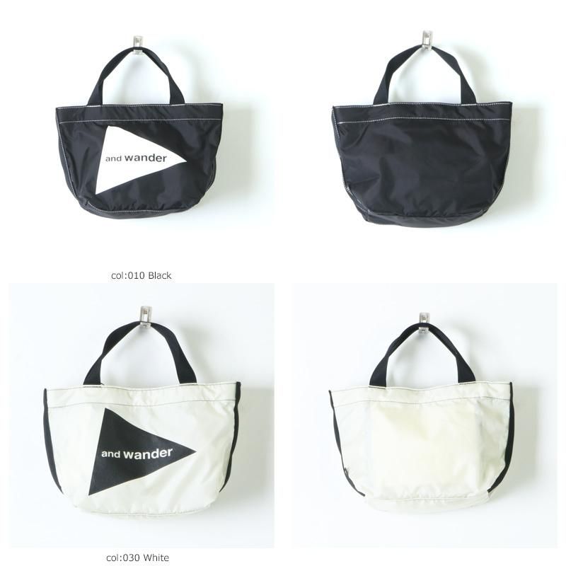 and wander (アンドワンダー) CORDURA logo tote bag small