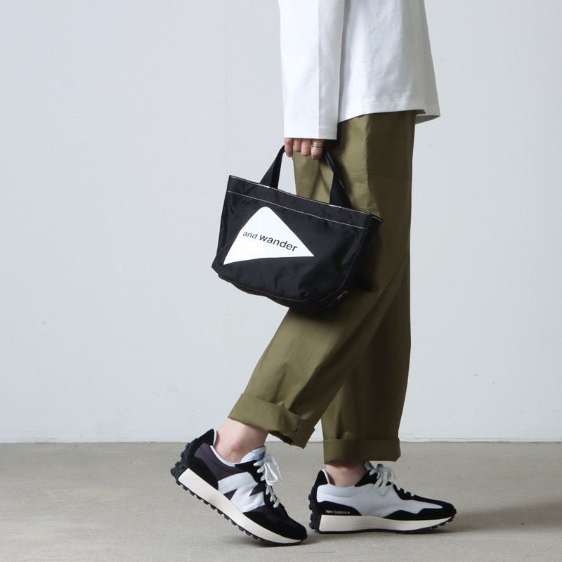 and wander (アンドワンダー) CORDURA logo tote bag small