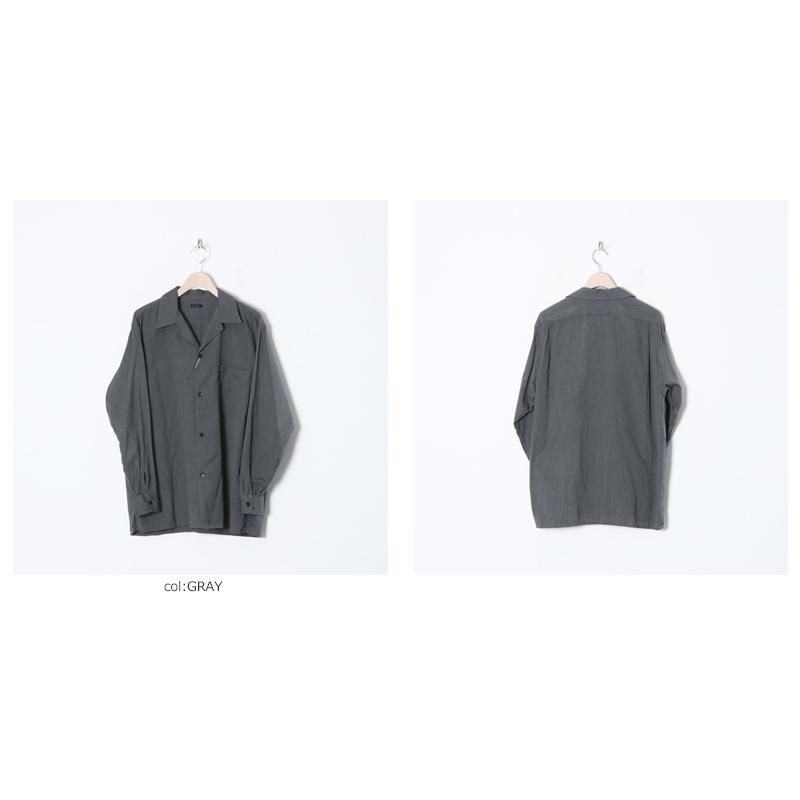 COMOLI (コモリ) ヨリ杢 オープンカラーシャツ