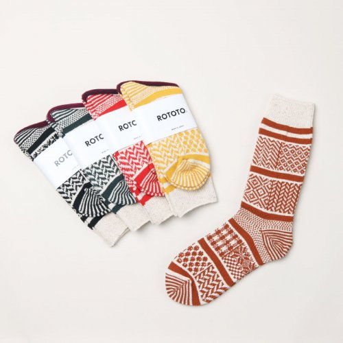 RoToTo (ȥ) MULTI JACQUARD CREW SOCKS / ޥ㥬ɥ롼å