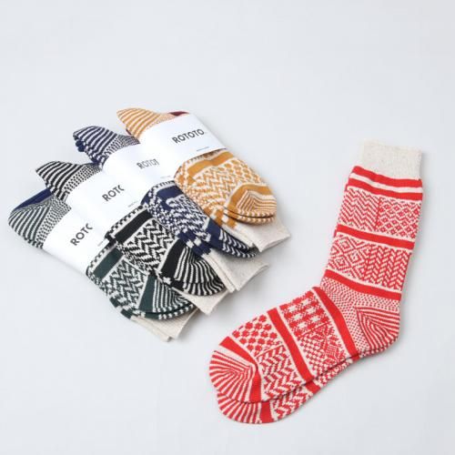 RoToTo (ȥ) MULTI JACQUARD CREW SOCKS / ޥ㥬ɥ롼å