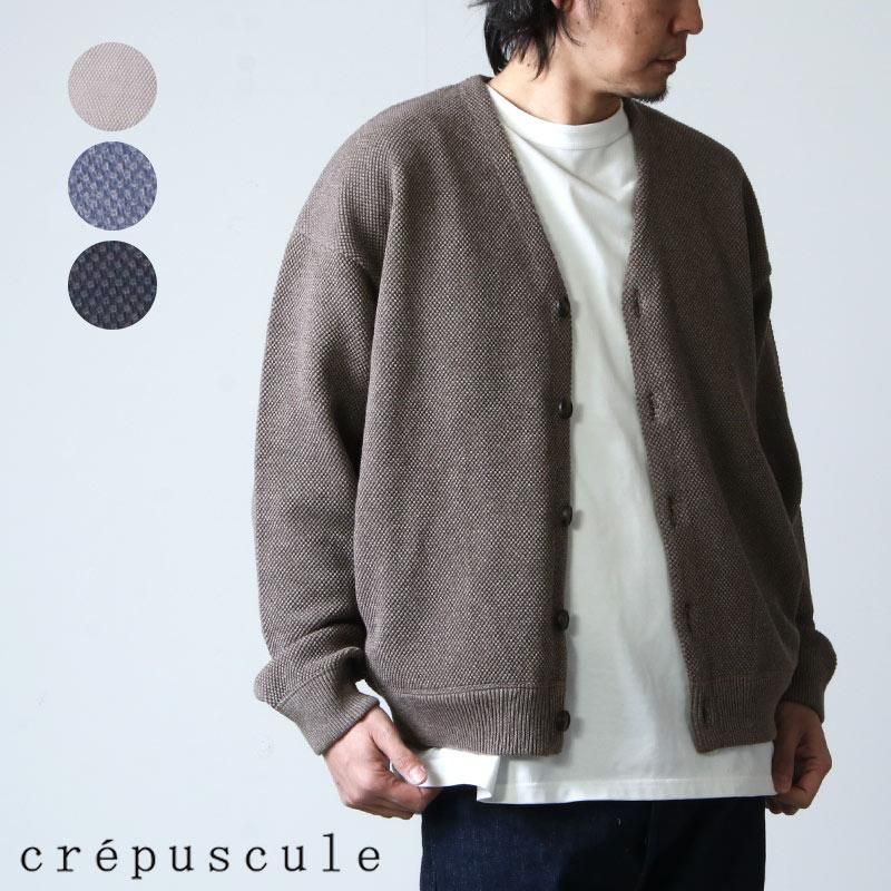 crepuscule (クレプスキュール) Moss stitch V/N cardigan / モス