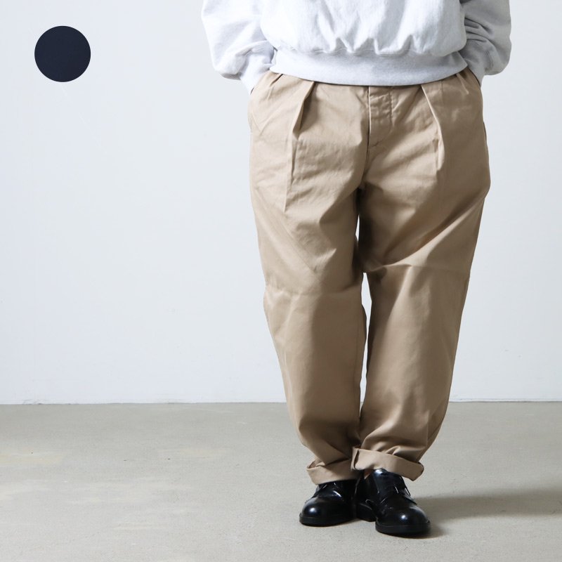 Graphpaper (グラフペーパー) Suvin Chino Tuck Tapered Pants / ス
