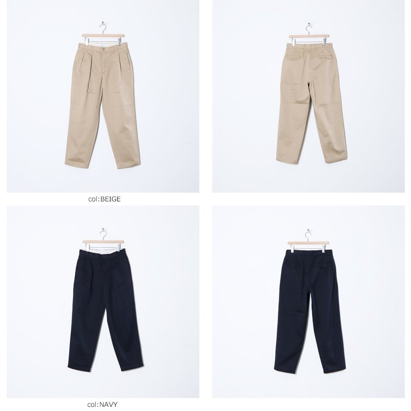 Graphpaper (グラフペーパー) Suvin Chino Tuck Tapered Pants / スビンチノタックテーパードパンツ