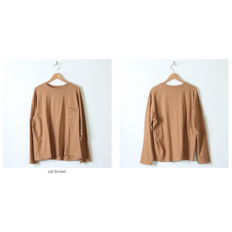 YAECA (ヤエカ) STOCK 丸胴 CREW NECK LONG SLEEVE POCKET TEE