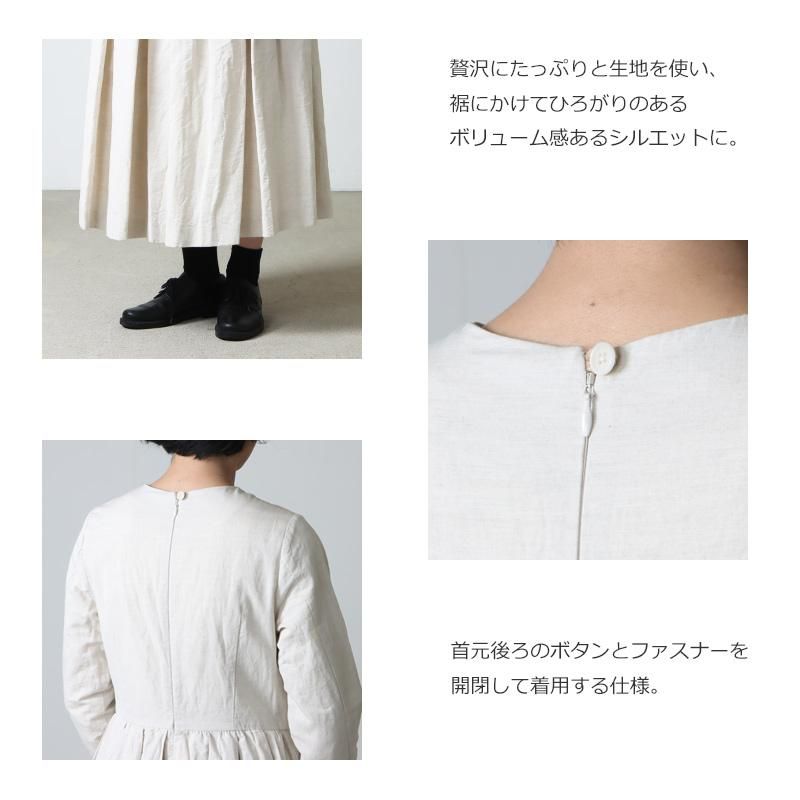 YAECA (ヤエカ) WRITE LONG SLEEVE TUCK DRESS / ライトロング YAECA (ヤエカ) WRITE LONG SLEEVE TUCK DRESS / ライトロング