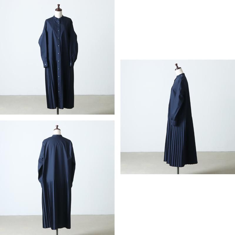 Mizuiro Ind ミズイロインド プリーツスリーブワイドシャツワンピース Mizuiro Ind ミズイロインド プリーツスリーブワイドシャツワンピース