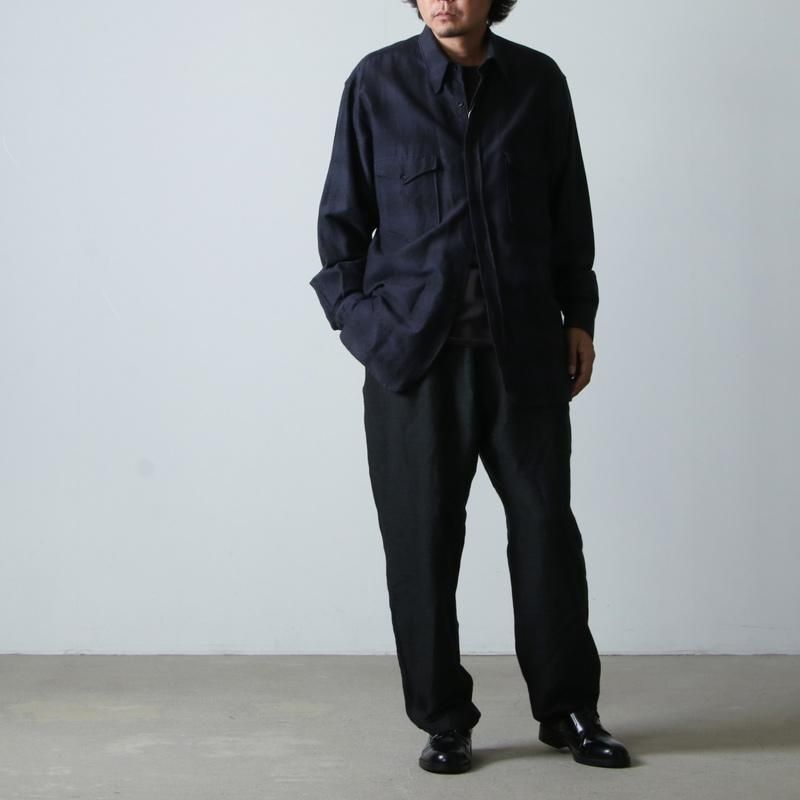 COMOLI 22ss ウールシルクコモリシャツ 3 Navy | bestemployerbrand.com