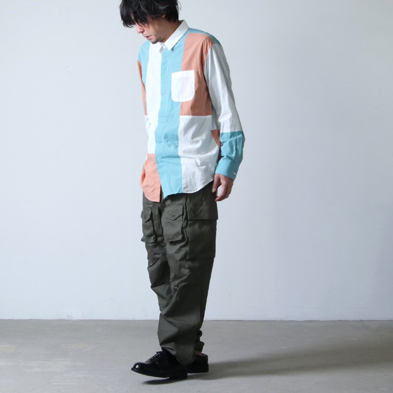 ENGINEERED GARMENTS (エンジニアードガーメンツ) Combo Short Collar Shirt -Solid Cotton  Lawn / コンボショートカラーシャツ