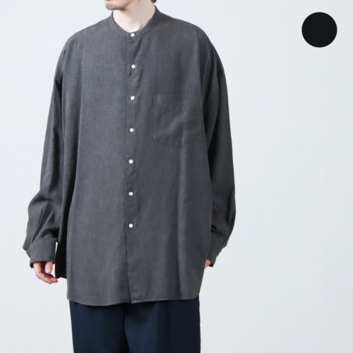 Graphpaper (եڡѡ) Linen Cupro L/S Oversized Band Collar Shirt / ͥ󥭥ץL/SСɥХɥ顼