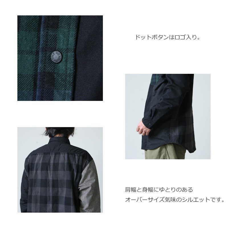 THE NORTH FACE PURPLE LABEL (ザ ノースフェイス パープルレーベル) Plaid Patchwork Shirt /  プレイドパッチワークシャツ