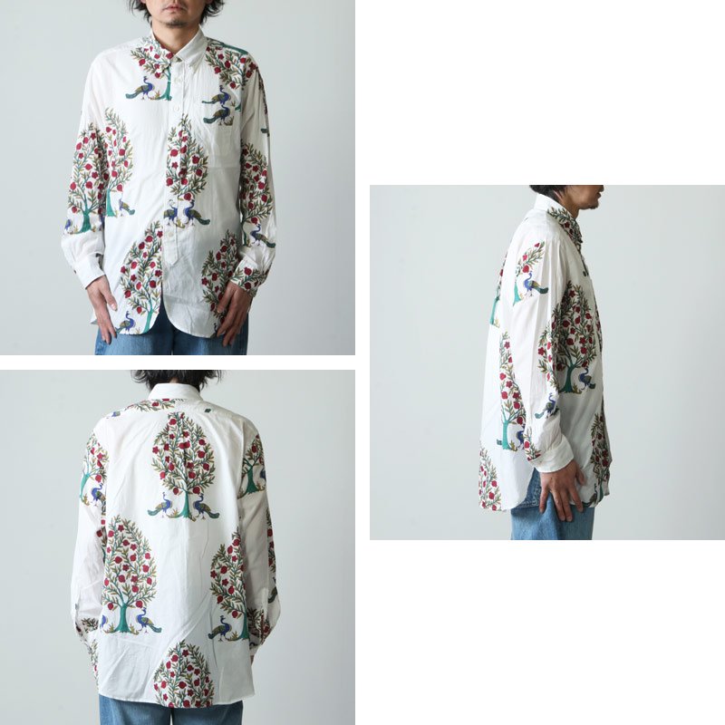 ENGINEERED GARMENTS (エンジニアードガーメンツ) 19 Century BD Shirt -Cotton Lawn Peacock  Print / ボタンダウンシャツ