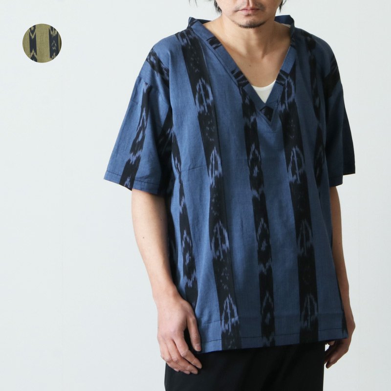 South2 West8 (サウスツーウエストエイト) S/S V Neck Shirt - Ikat