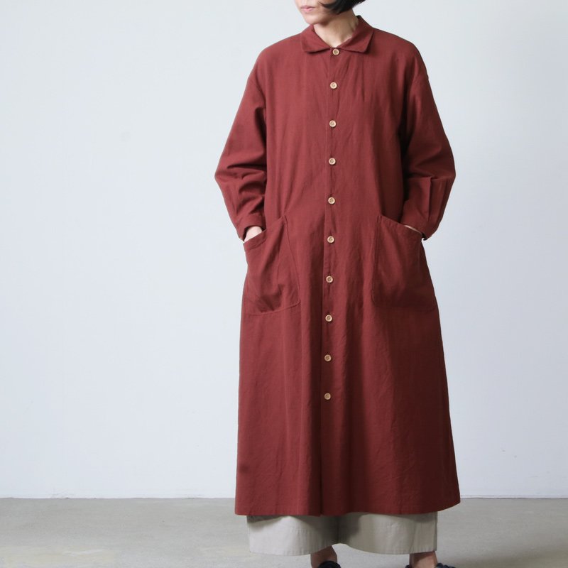 YAECA (ヤエカ) WRITE WORK SHIRT DRESS LINEN COTTON / ライトワーク