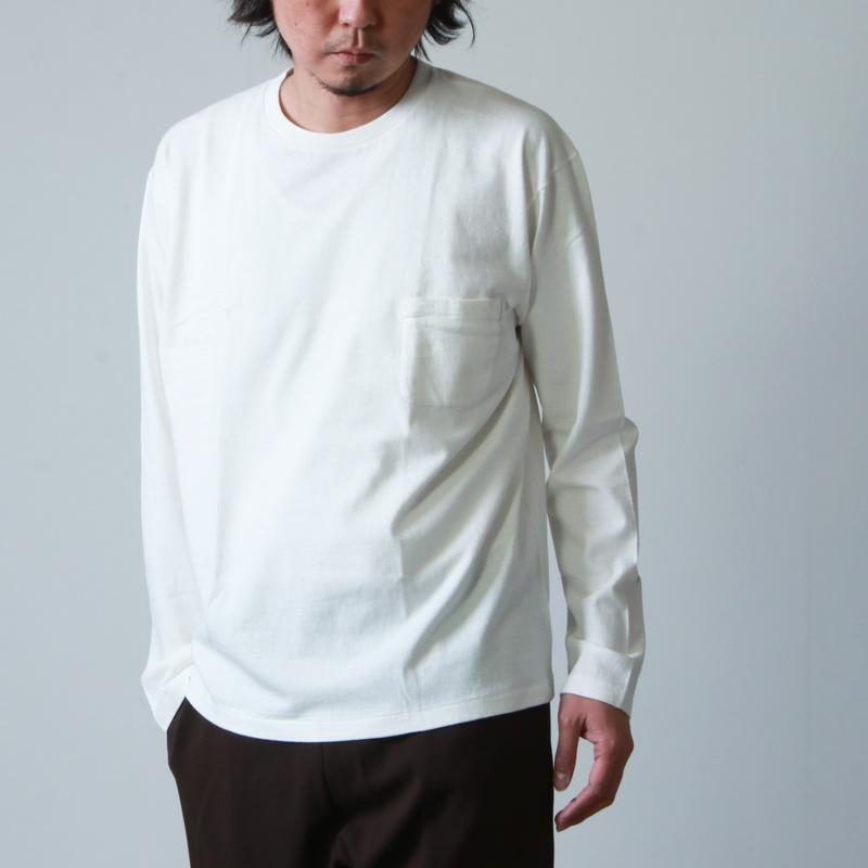 YAECA (ヤエカ) STOCK 丸胴 CREW NECK LONG SLEEVE POCKET TEE / 丸胴