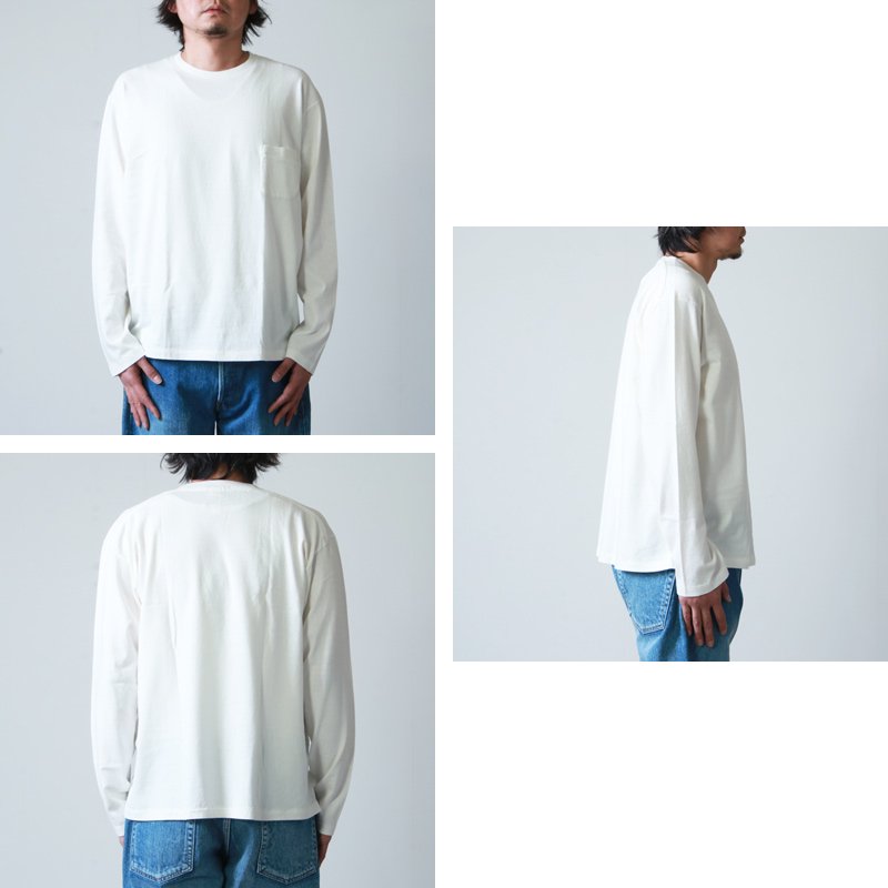 YAECA (ヤエカ) STOCK 丸胴 CREW NECK LONG SLEEVE POCKET TEE / 丸胴クルーネックロングスリーブポケット ティー