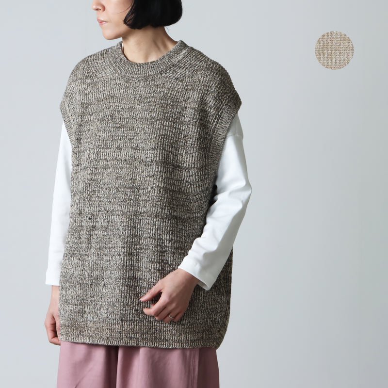 unfil (アンフィル) organic hemp ribbed-knit vest / オーガニック