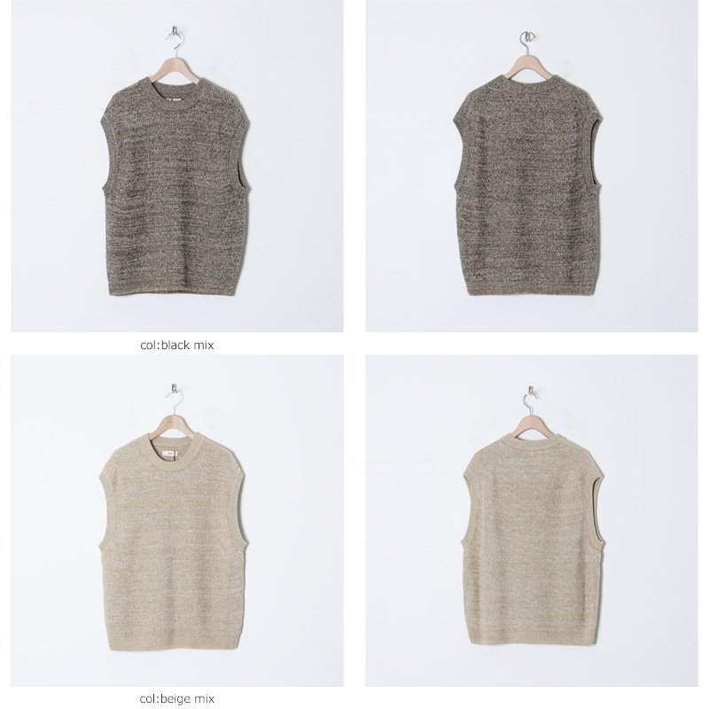 unfil (アンフィル) organic hemp ribbed-knit vest / オーガニック