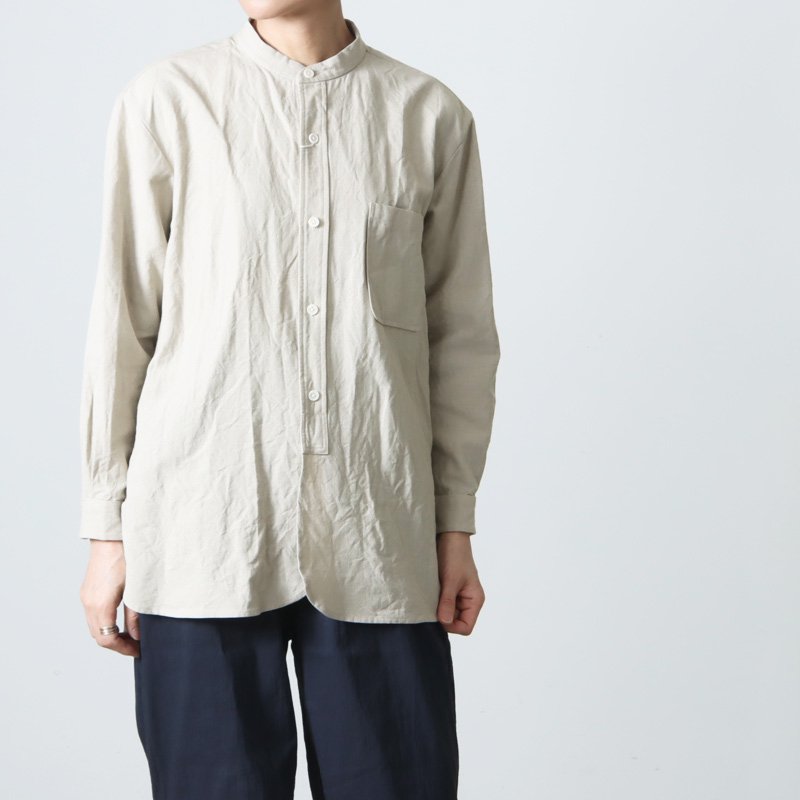 YAECA (ヤエカ) WRITE STAND COLLAR SHIRT / ライトスタンド