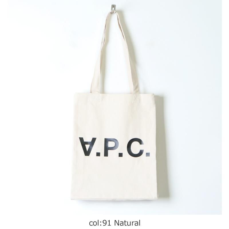 A.P.C. (アーペーセー) TOTE LAURE BLACK LOGO DENIM