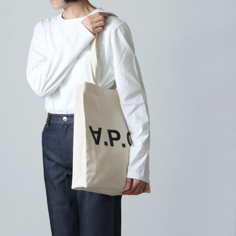 A.P.C. (アーペーセー) TOTE LAURE BLACK LOGO DENIM NATURAL / トート