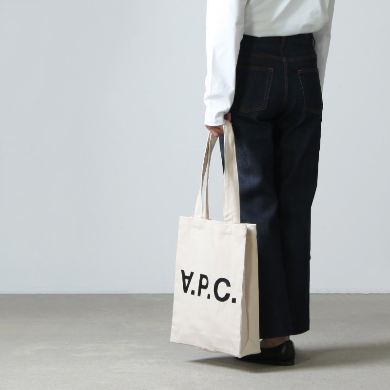 A.P.C. (アーペーセー) TOTE LAURE BLACK LOGO DENIM